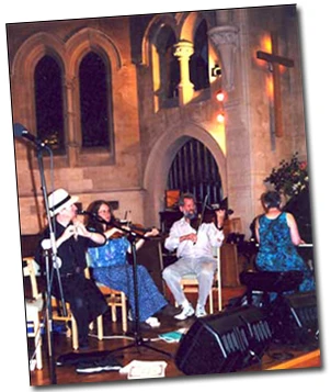 bare necessities playing a dance in a church